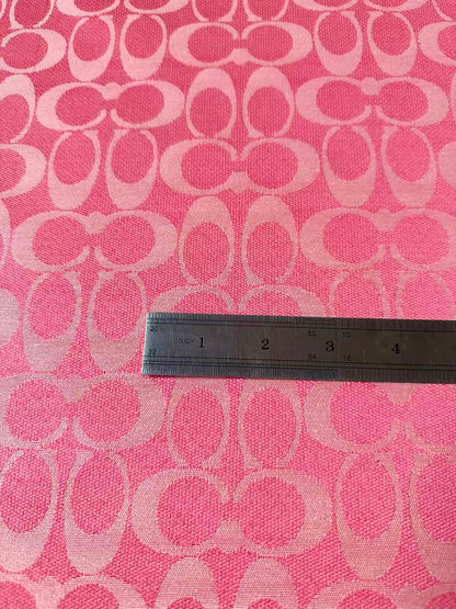 Classic Coach Jacquard Cloth Fabric For Handmade Clothing ,Bags ,Shoes Hat By Yards(Pink)