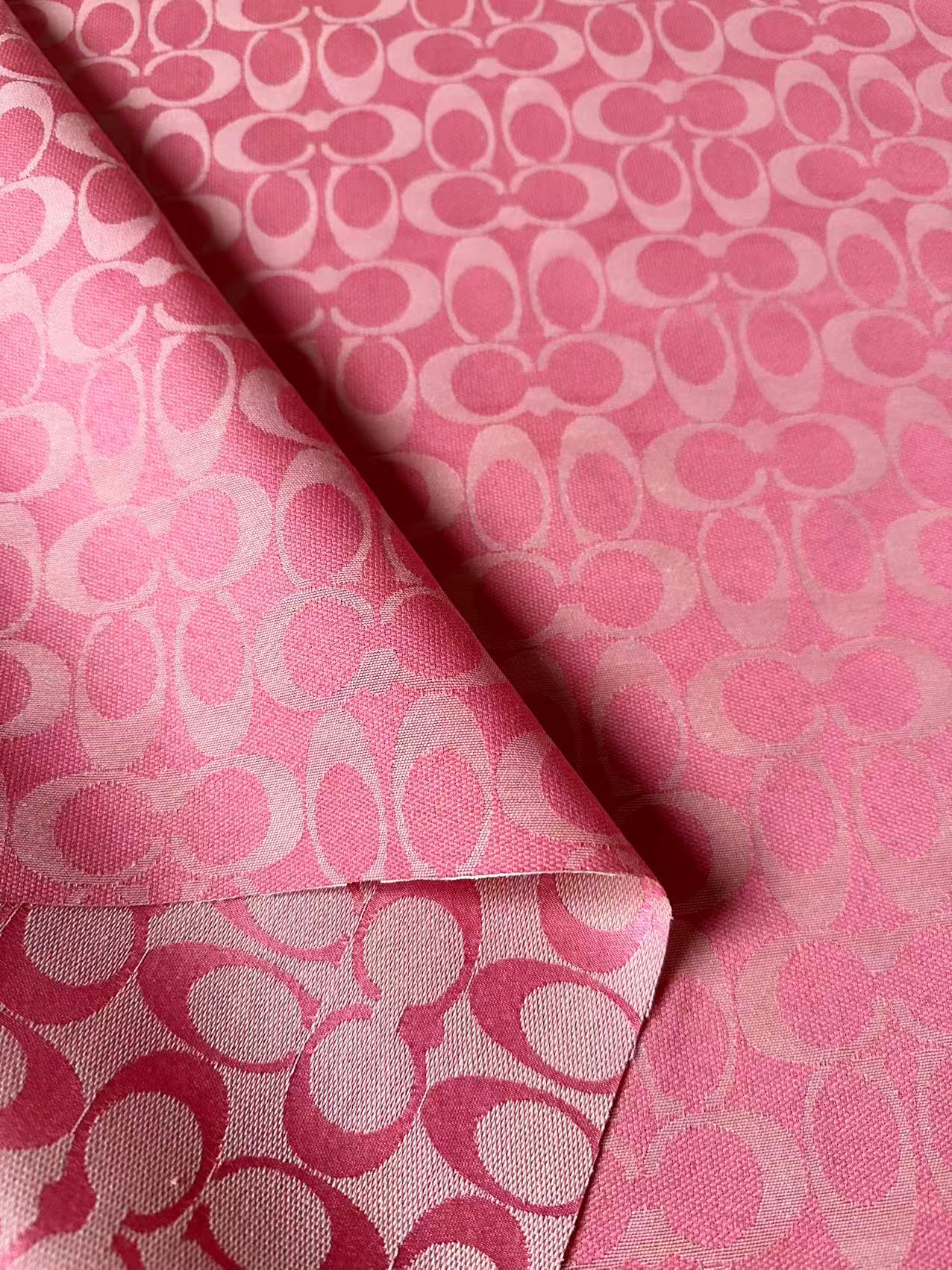 Classic Coach Jacquard Cloth Fabric For Handmade Clothing ,Bags ,Shoes Hat By Yards(Pink)