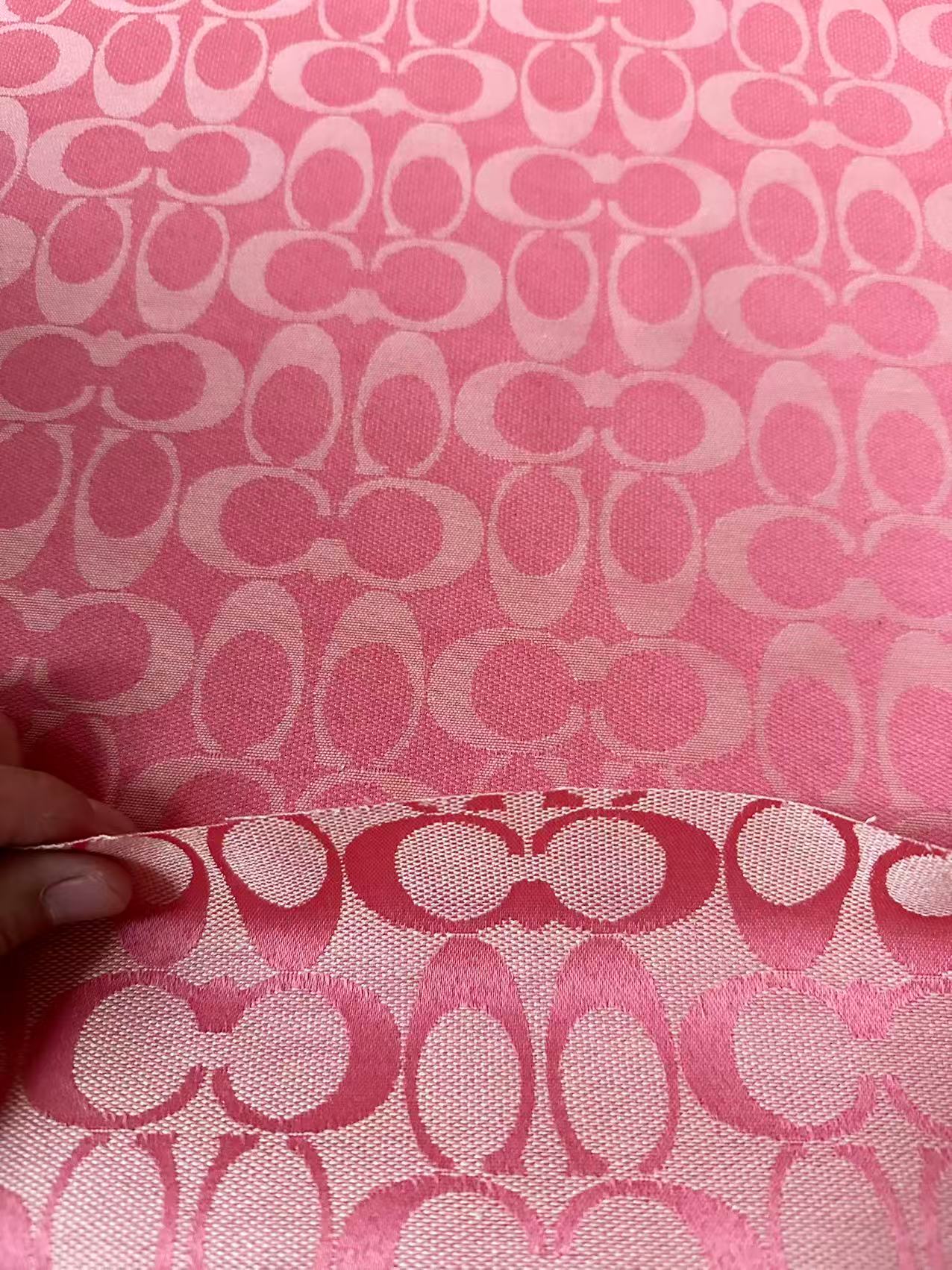 Classic Coach Jacquard Cloth Fabric For Handmade Clothing ,Bags ,Shoes Hat By Yards(Pink)