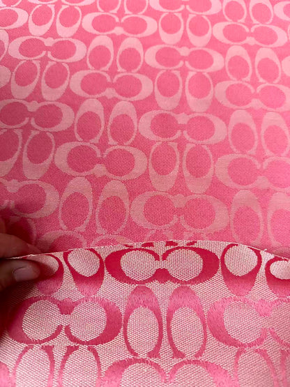 Classic Coach Jacquard Cloth Fabric For Handmade Clothing ,Bags ,Shoes Hat By Yards(Pink)