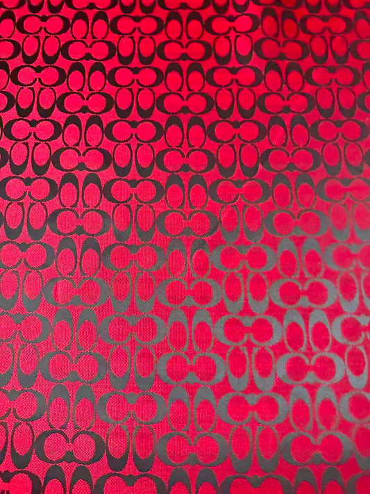 Classic Coach Jacquard Cloth Fabric For Handmade Clothing ,Bags ,Shoes Hat By Yards(Red)