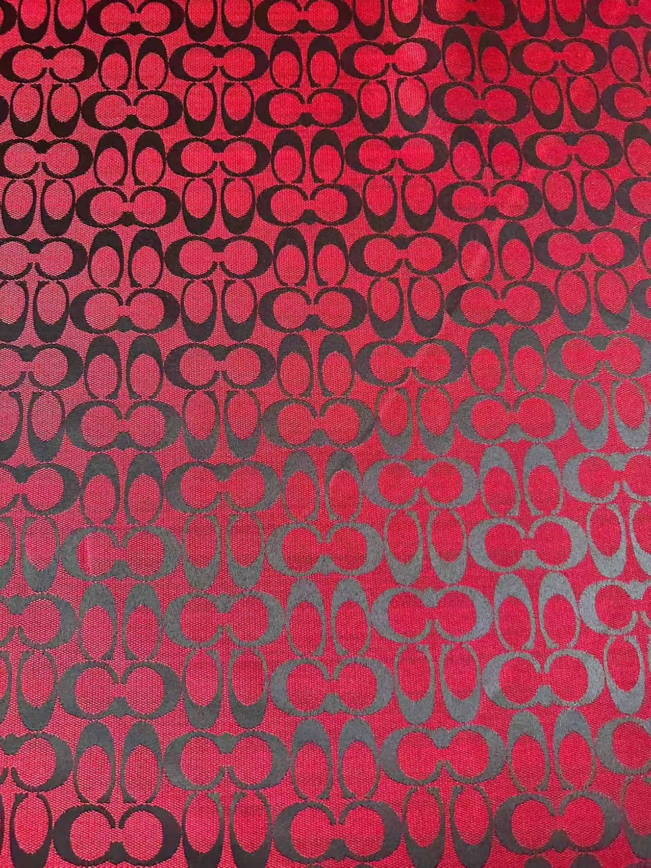 Classic Coach Jacquard Cloth Fabric For Handmade Clothing ,Bags ,Shoes Hat By Yards(Red)