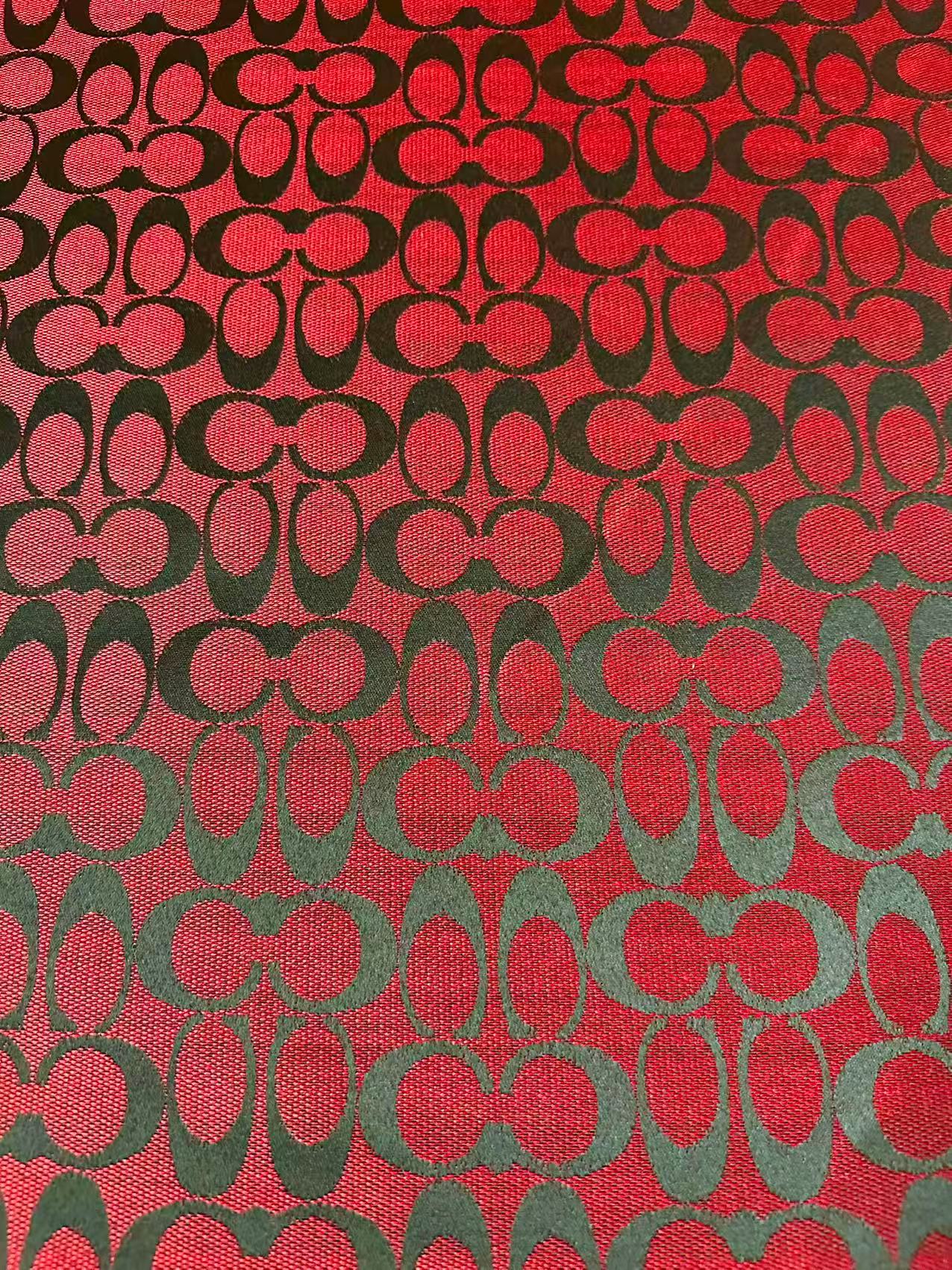 Classic Coach Jacquard Cloth Fabric For Handmade Clothing ,Bags ,Shoes Hat By Yards(Red)