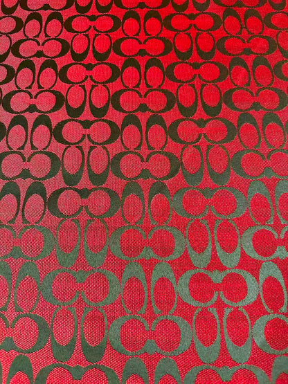 Classic Coach Jacquard Cloth Fabric For Handmade Clothing ,Bags ,Shoes Hat By Yards(Red)