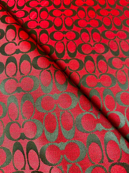 Classic Coach Jacquard Cloth Fabric For Handmade Clothing ,Bags ,Shoes Hat By Yards(Red)