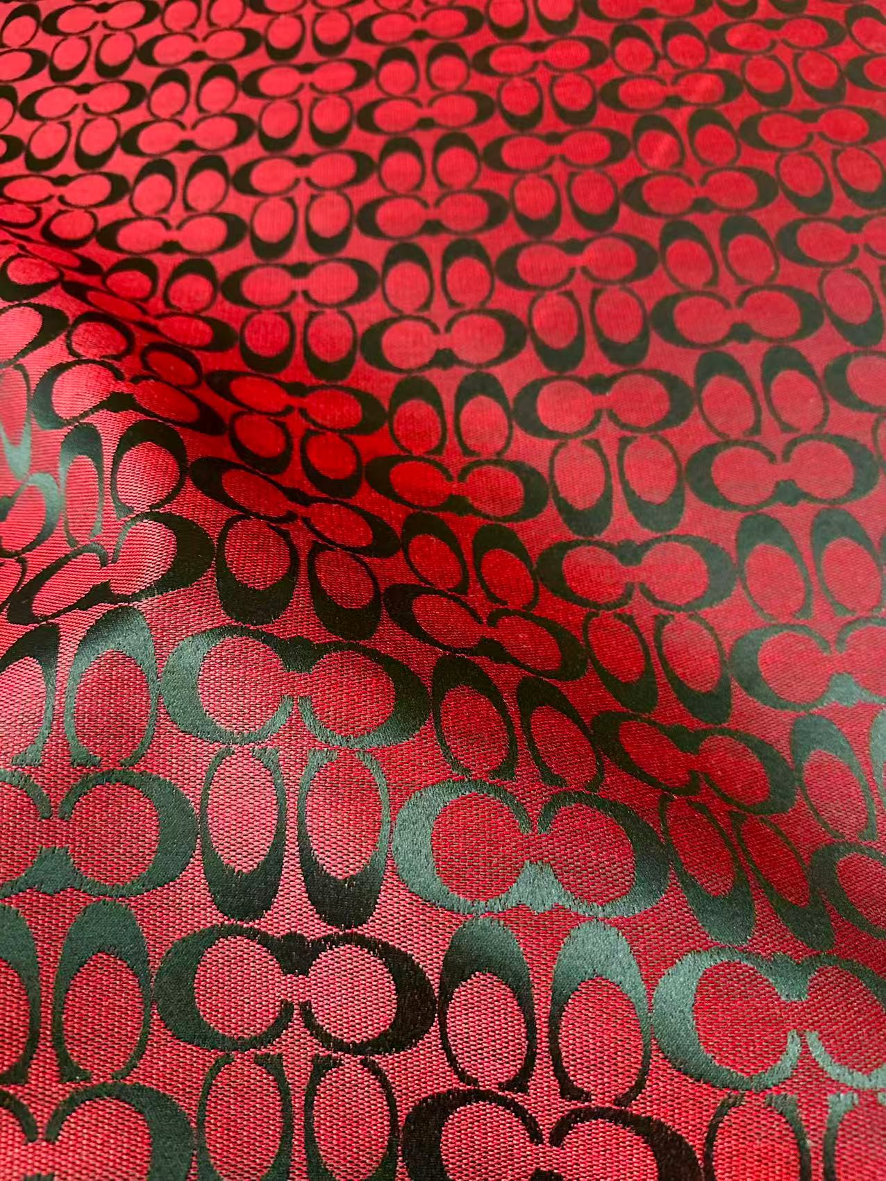 Classic Coach Jacquard Cloth Fabric For Handmade Clothing ,Bags ,Shoes Hat By Yards(Red)
