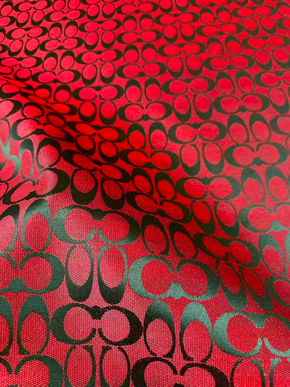 Classic Coach Jacquard Cloth Fabric For Handmade Clothing ,Bags ,Shoes Hat By Yards(Red)