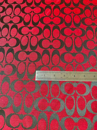 Classic Coach Jacquard Cloth Fabric For Handmade Clothing ,Bags ,Shoes Hat By Yards(Red)