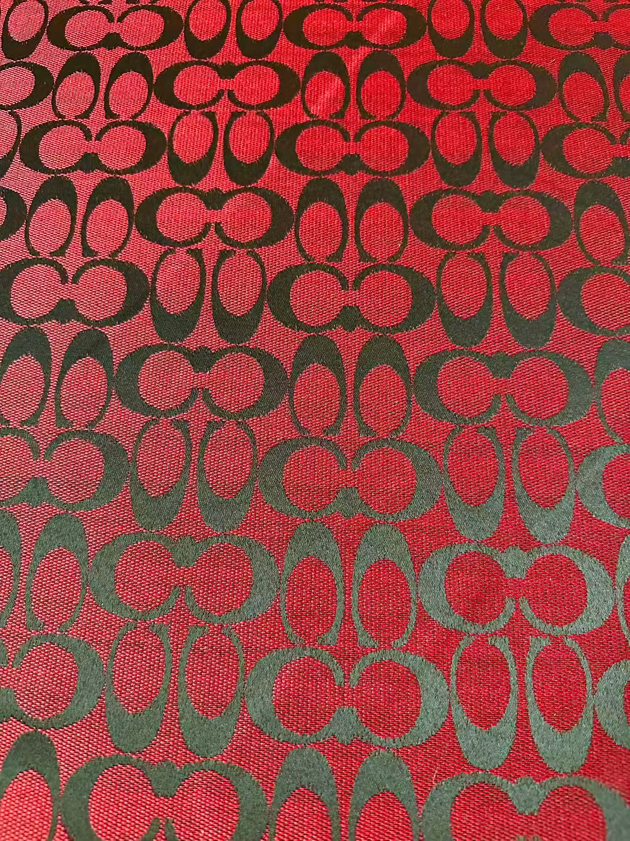 Classic Coach Jacquard Cloth Fabric For Handmade Clothing ,Bags ,Shoes Hat By Yards(Red)