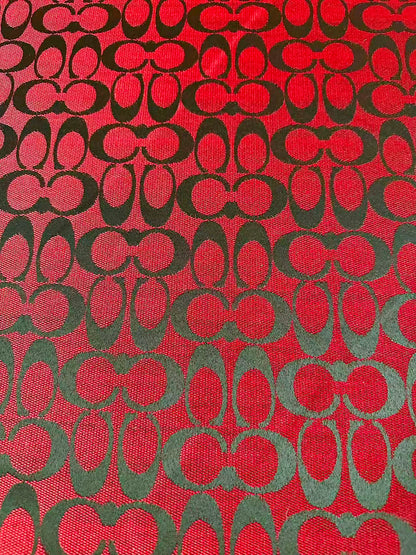 Classic Coach Jacquard Cloth Fabric For Handmade Clothing ,Bags ,Shoes Hat By Yards(Red)