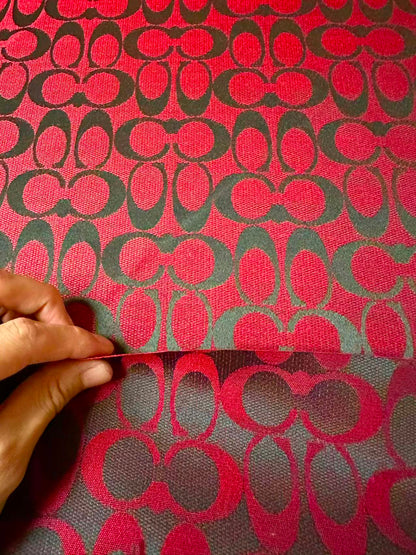 Classic Coach Jacquard Cloth Fabric For Handmade Clothing ,Bags ,Shoes Hat By Yards(Red)