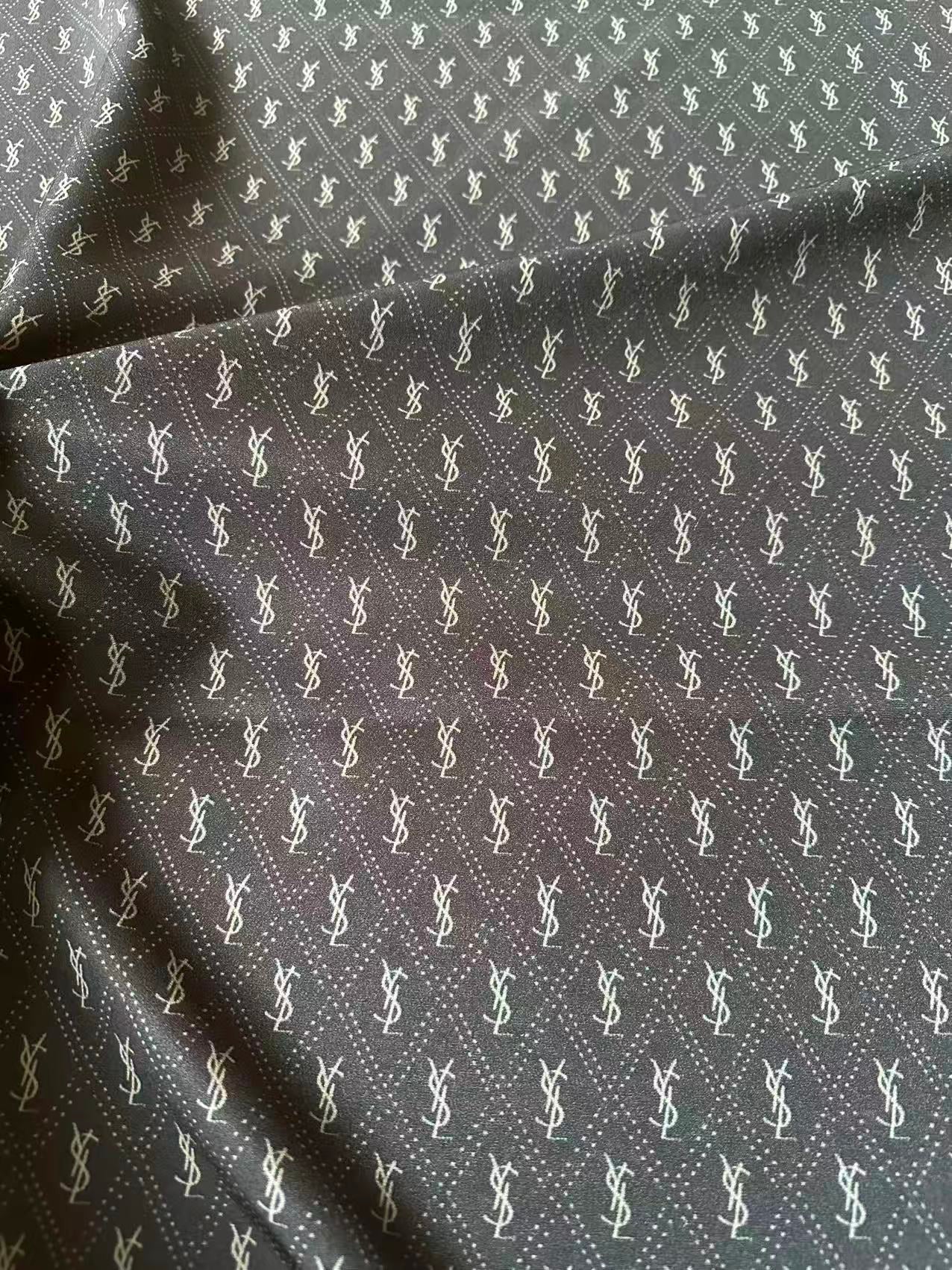 Craft Black YSL Cloth Fabric For Handmade Clothing, Apparel Goods By Yard