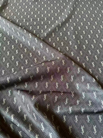 Craft Black YSL Cloth Fabric For Handmade Clothing, Apparel Goods By Yard