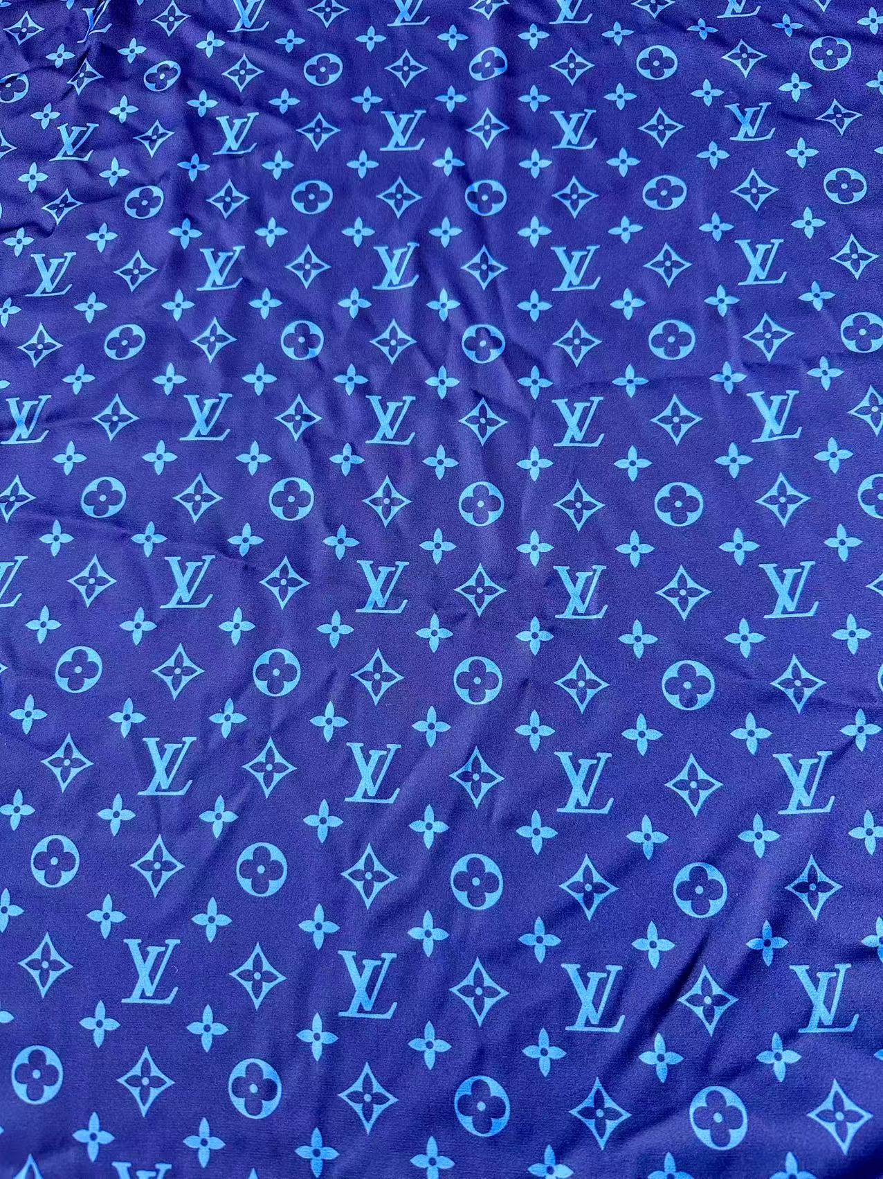 Craft Blue Silk Printing Cloth Fabric For Handmade Handicraft Goods By Yard