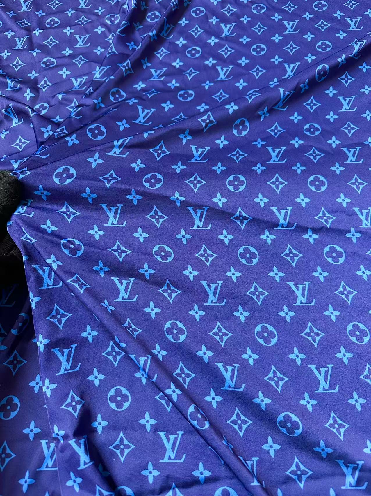 Craft Blue Silk Printing Cloth Fabric For Handmade Handicraft Goods By Yard