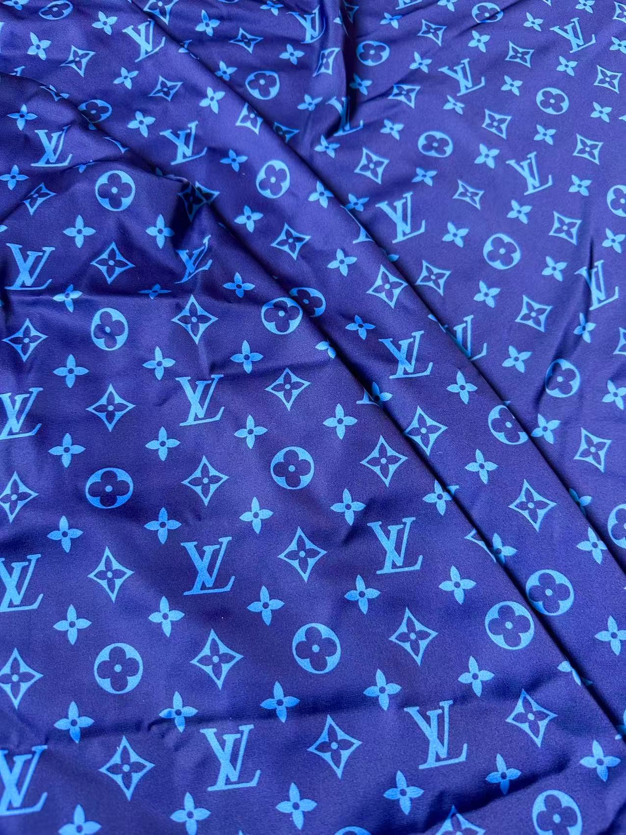 Craft Blue Silk Printing Cloth Fabric For Handmade Handicraft Goods By Yard