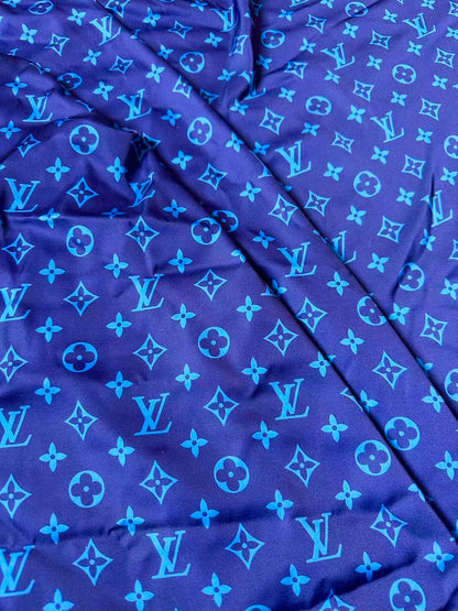 Craft Blue Silk Printing Cloth Fabric For Handmade Handicraft Goods By Yard