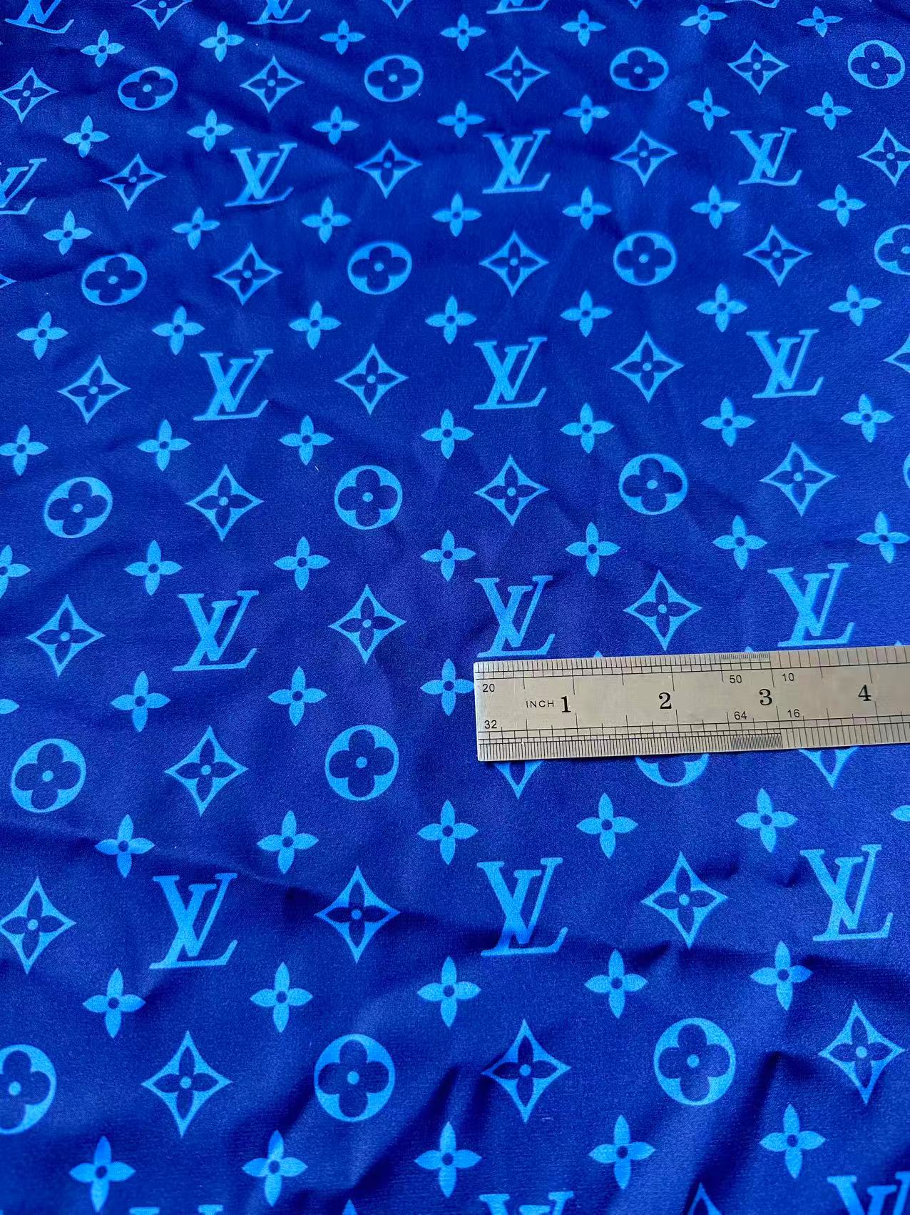 Craft Blue Silk Printing Cloth Fabric For Handmade Handicraft Goods By Yard