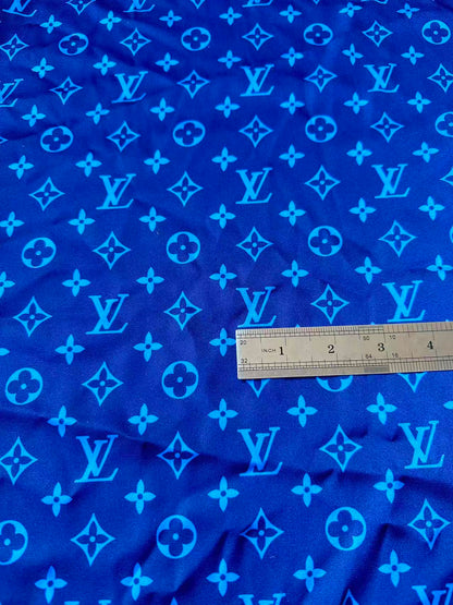 Craft Blue Silk Printing Cloth Fabric For Handmade Handicraft Goods By Yard