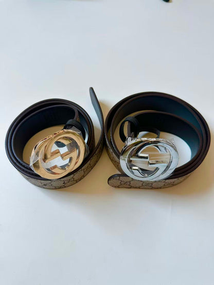 Fashion Gold and Sliver Gucci Leather Belt ,Best Quality Blet For Apparel