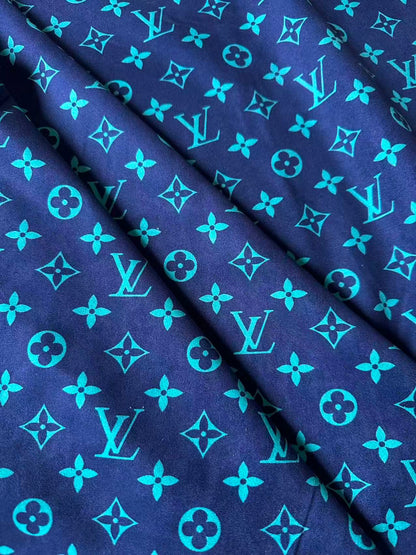 Fashion Dark Blue With Turquoise Suede Fabric For Handmade Sneaker,Car Upholstery and Apparel By Yard