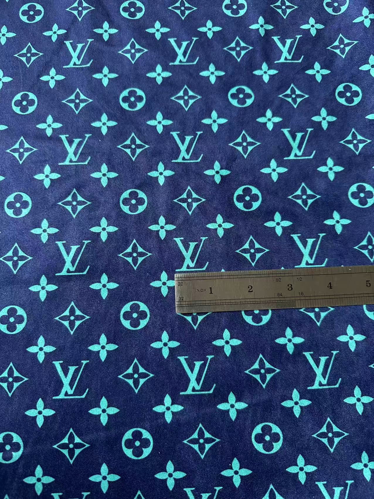 Fashion Dark Blue With Turquoise Suede Fabric For Handmade Sneaker,Car Upholstery and Apparel By Yard