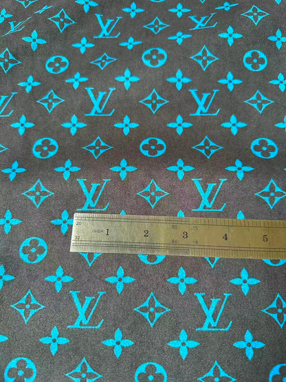 Fashion Black With Blue Suede Fabric For Handmade Sneaker,Car Upholstery and Apparel By Yard
