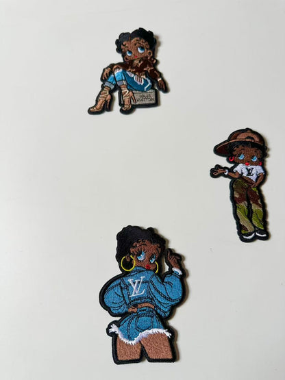 Craft Embroidery LV Miss Betty Jacquard Patches For Customized Apparel