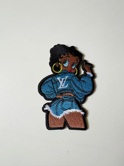 Craft Embroidery LV Miss Betty Jacquard Patches For Customized Apparel