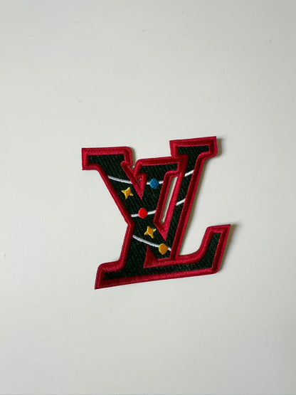 Fashiong Sewing  Embroidery LV Jacquard Patches For Customized Apparel