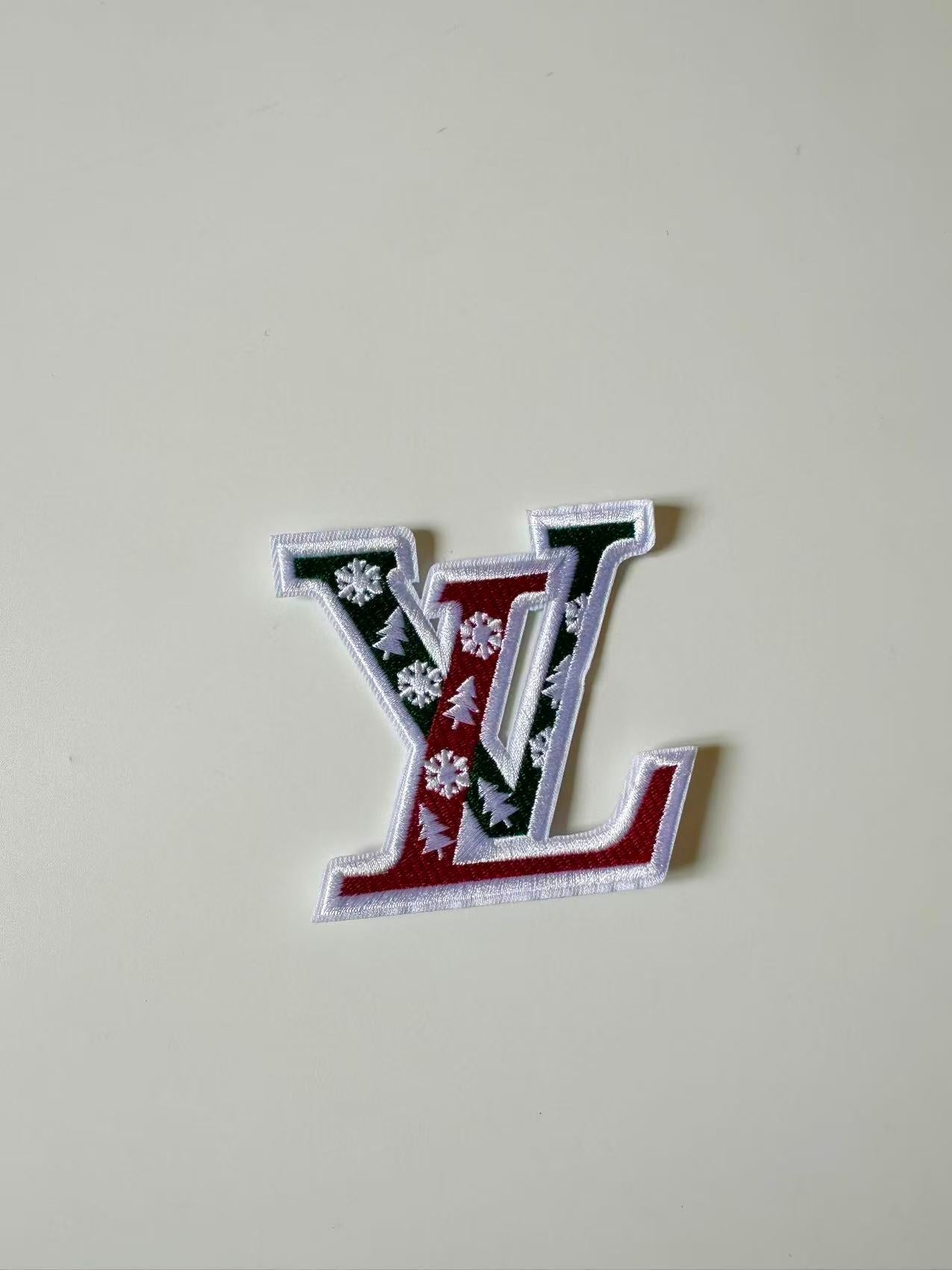 Fashiong Sewing  Embroidery LV Jacquard Patches For Customized Apparel