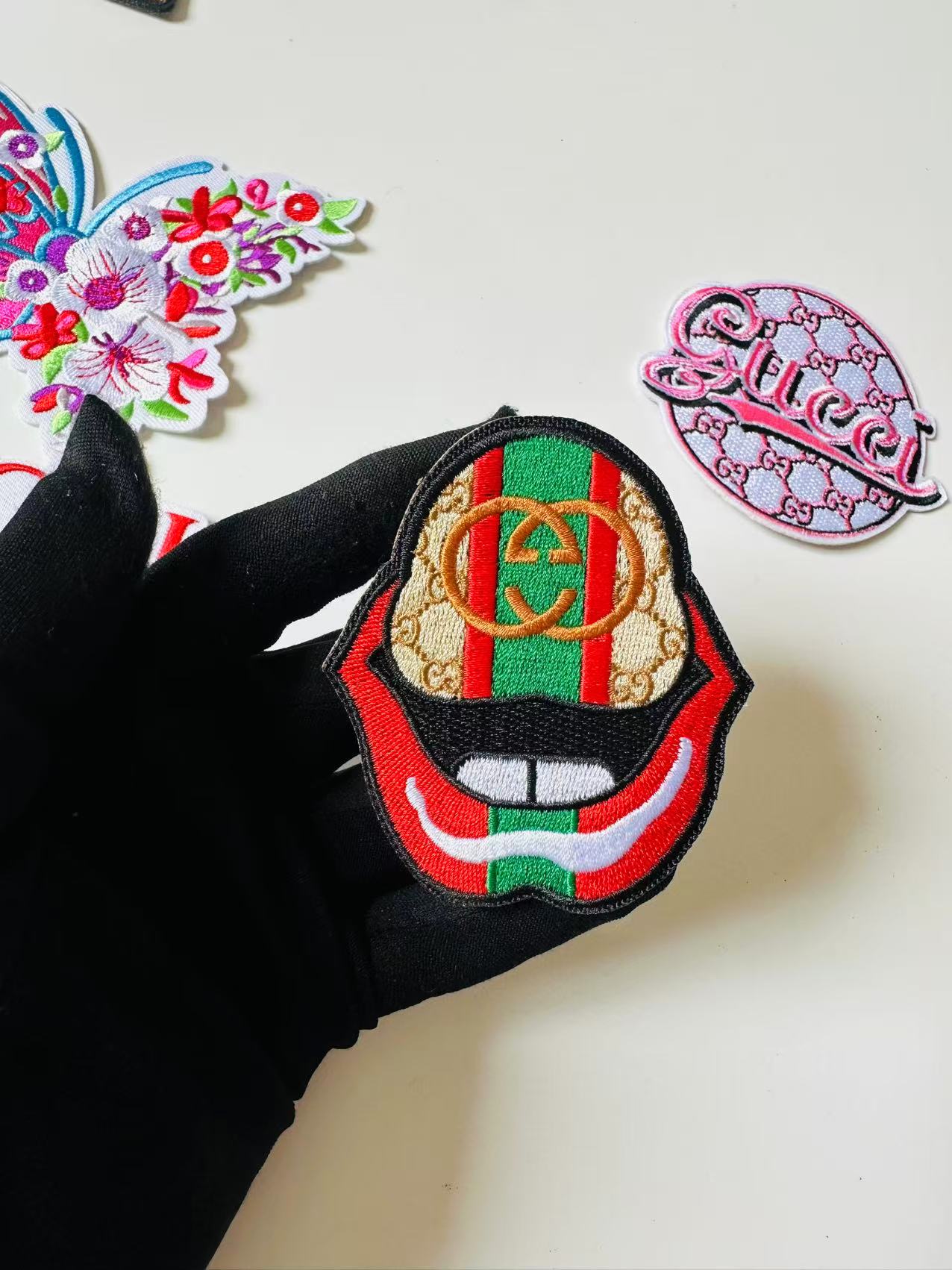 Craft Embroidery Gucci Jacquard Patches For Customized Clothing