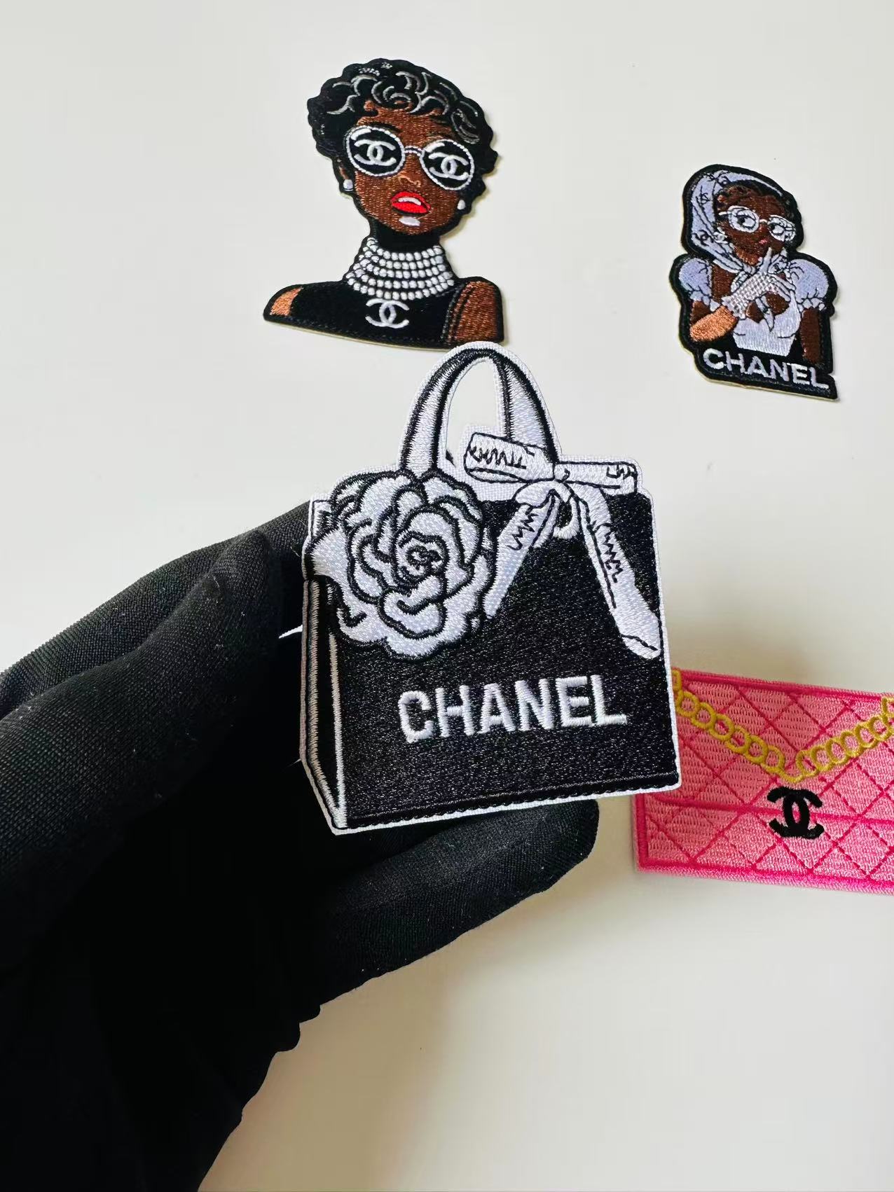 Craft Embroidery Chanel Jacquard Patches For Customized Clothing