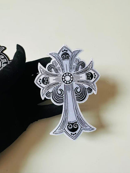 Craft Embroidery Chrome Hearts Jacquard Patches For Customized Clothing