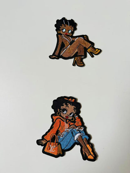 Craft Embroidery LV Miss Betty Jacquard Patches For Customized Clothing