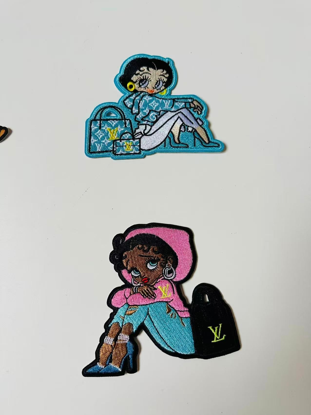 Craft Embroidery LV Miss Betty Jacquard Patches For Customized Clothing