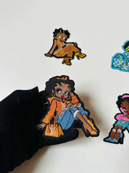 Craft Embroidery LV Miss Betty Jacquard Patches For Customized Clothing