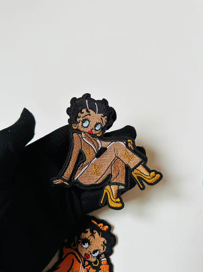 Craft Embroidery LV Miss Betty Jacquard Patches For Customized Clothing