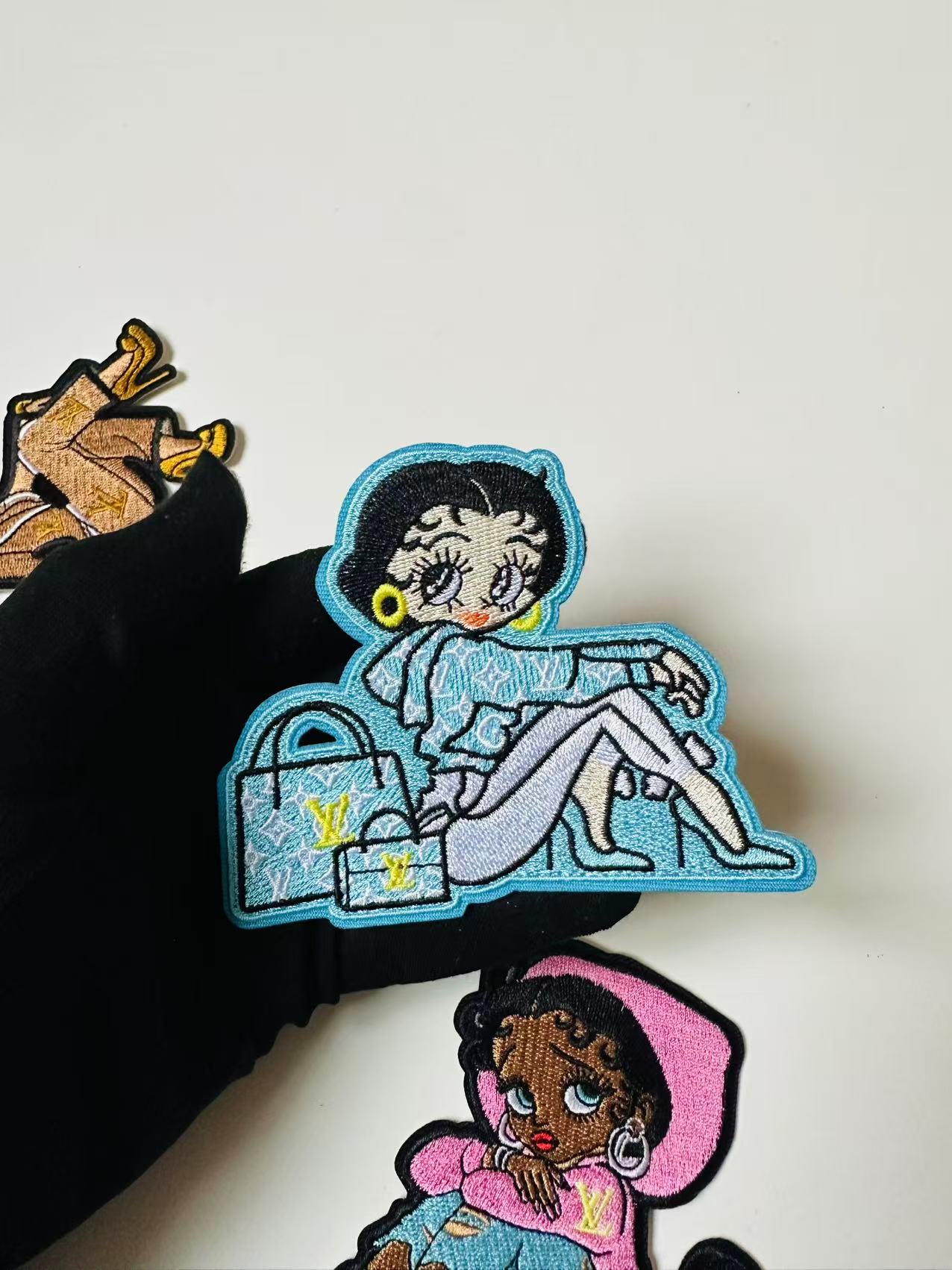 Craft Embroidery LV Miss Betty Jacquard Patches For Customized Clothing