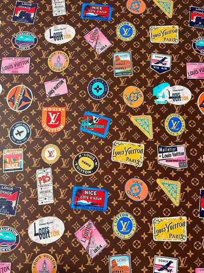 Fashion LV Vinyl DIY Leather Fabric For Handmade Sneaker, Bag,Upholstery Goods By Yard