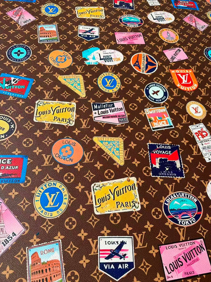 Fashion LV Vinyl DIY Leather Fabric For Handmade Sneaker, Bag,Upholstery Goods By Yard