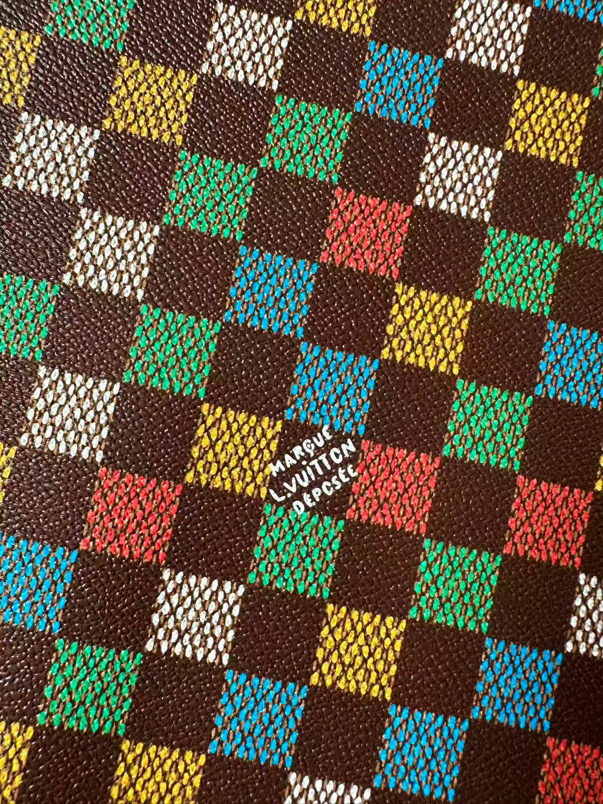 Craft Colorful Damier Leather Fabric For Handmade Shoes, Upholstery,Car DIY Goods By Yard