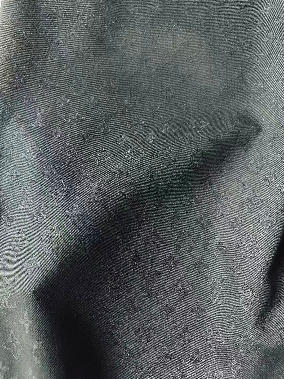 Craft 100% Cotton Black LV Jacquard Denim Cloth Fabric For Handmade Apparel
