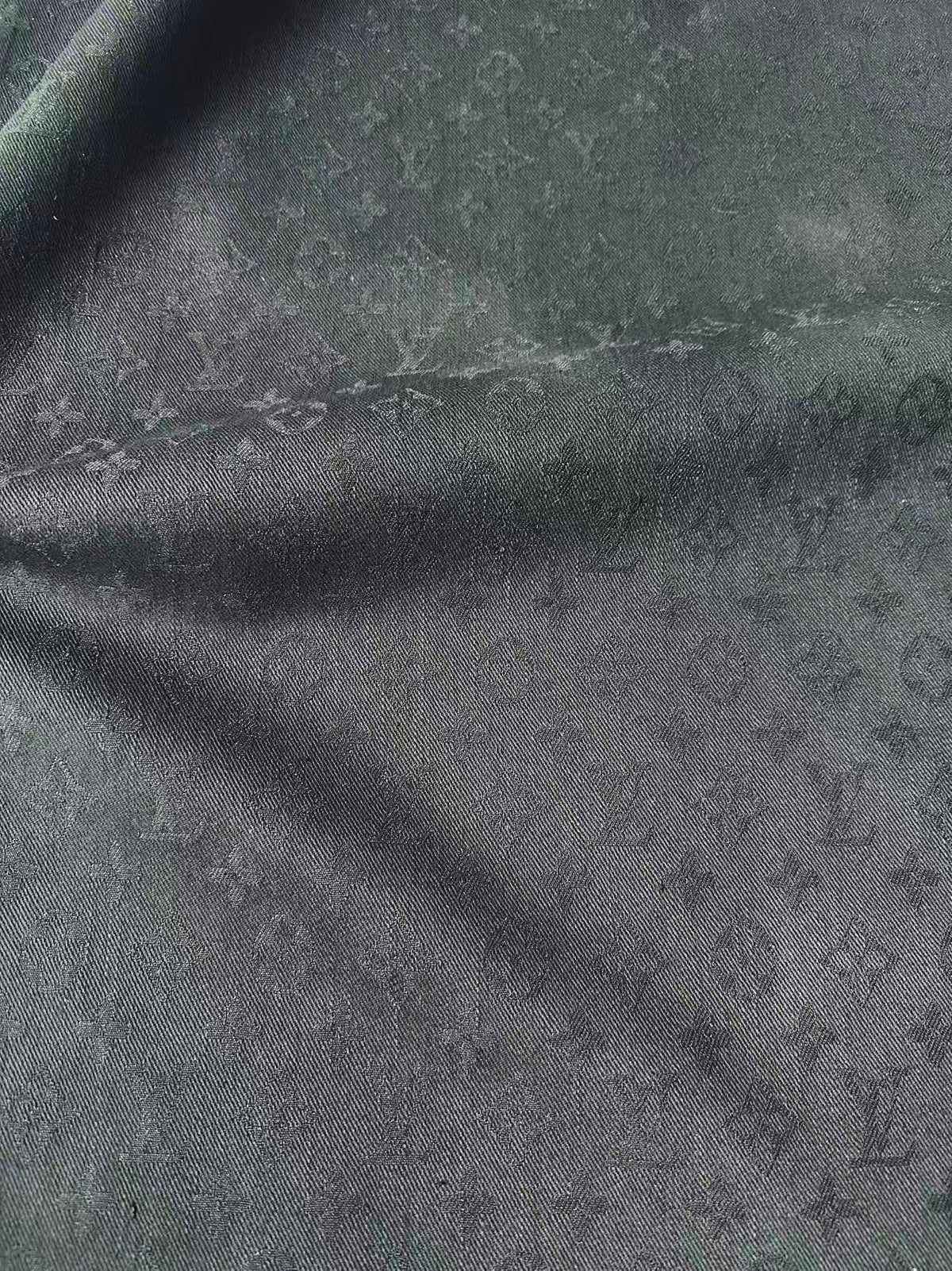 Craft 100% Cotton Black LV Jacquard Denim Cloth Fabric For Handmade Apparel