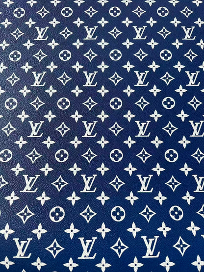 Classic Michigan University Blue Vinyl Leather Fabric For Handmade Handicraft Goods