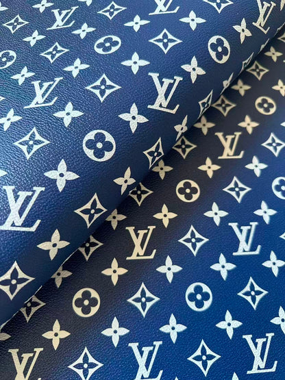 Classic Michigan University Blue Vinyl Leather Fabric For Handmade Handicraft Goods