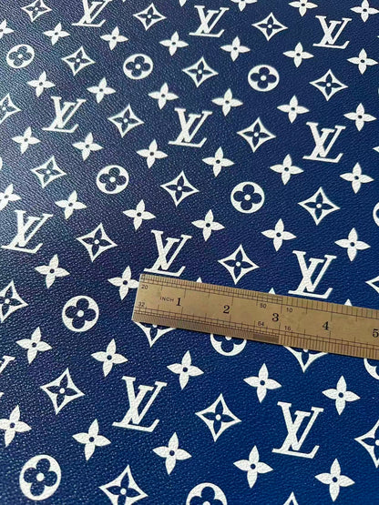 Classic Michigan University Blue Vinyl Leather Fabric For Handmade Handicraft Goods