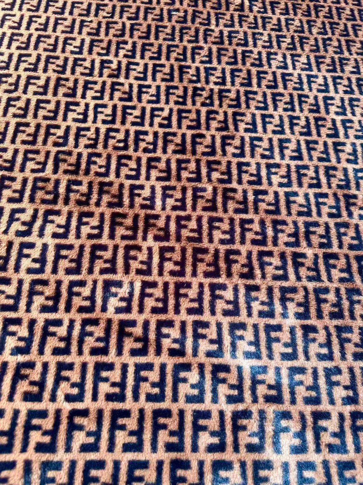 Fashion Brown Fendi Fur Thick Fabric For Handmade Clothing ,Bags ,Shoes By Yards