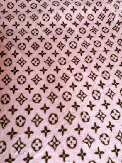 Fashion LV design Pink No LOGO Rabbit Plush Fur Fabric, Cony Fabric For Handmade Clothing ,Bags ,Shoes and Handicrafts By Yards