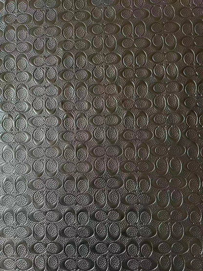 Fashion Coach Embossed Leather Fabric For Handmade Sneaker,Bag,Upholstery DIY Goods By Yard (Black)